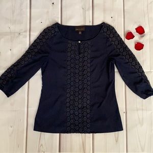 Dana Buchman Navy Blouse